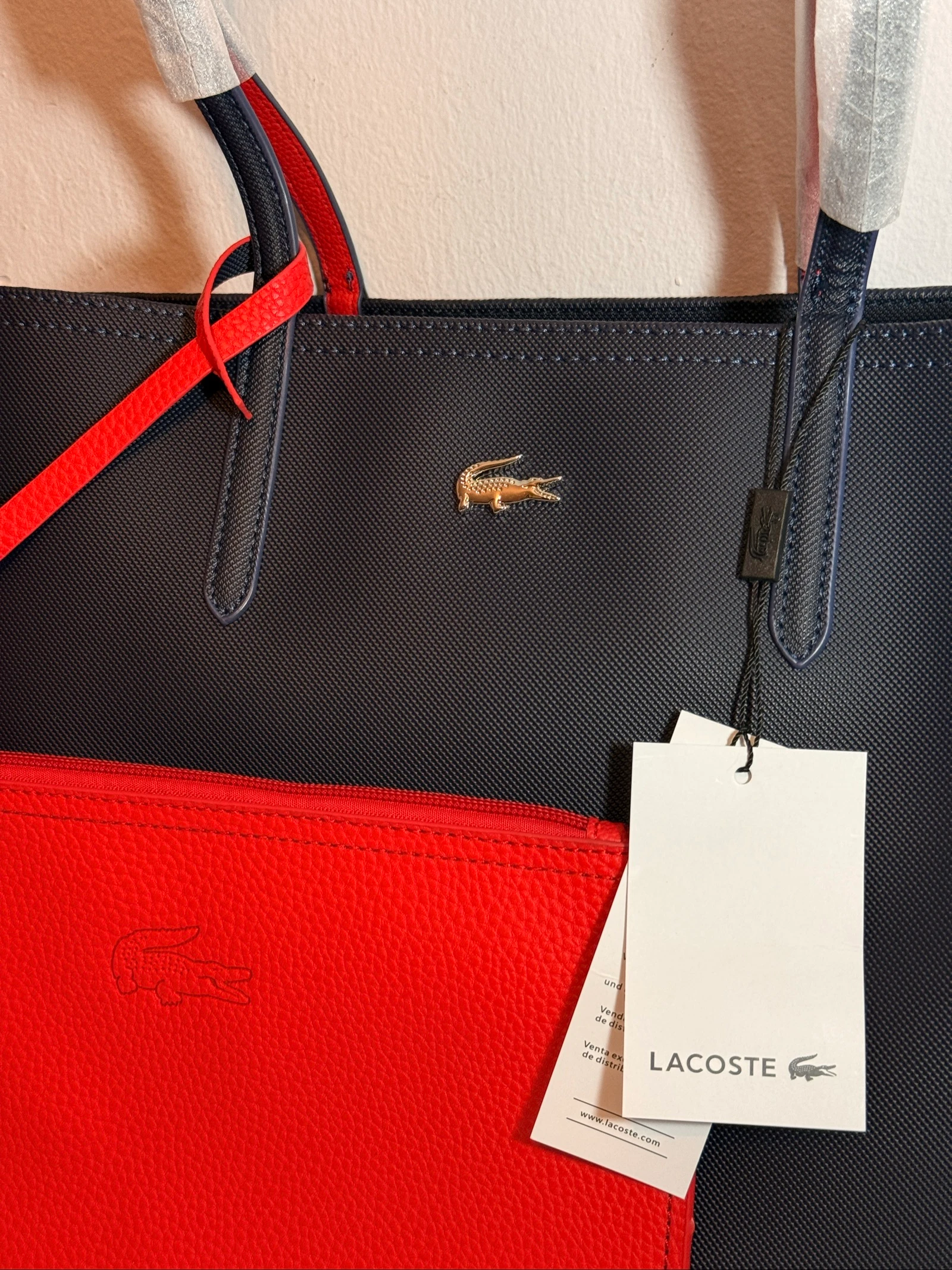 Bolsa tote Lacoste reversível - Azul e Vermelho – photo 2